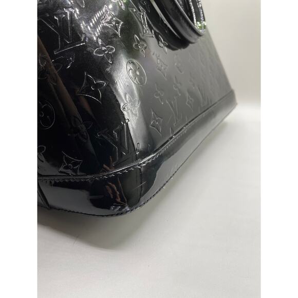 Louis Vuitton Black Patton Leather Vernis Alma GM Noir Magnetique Designer Bag - Picture 6 of 16